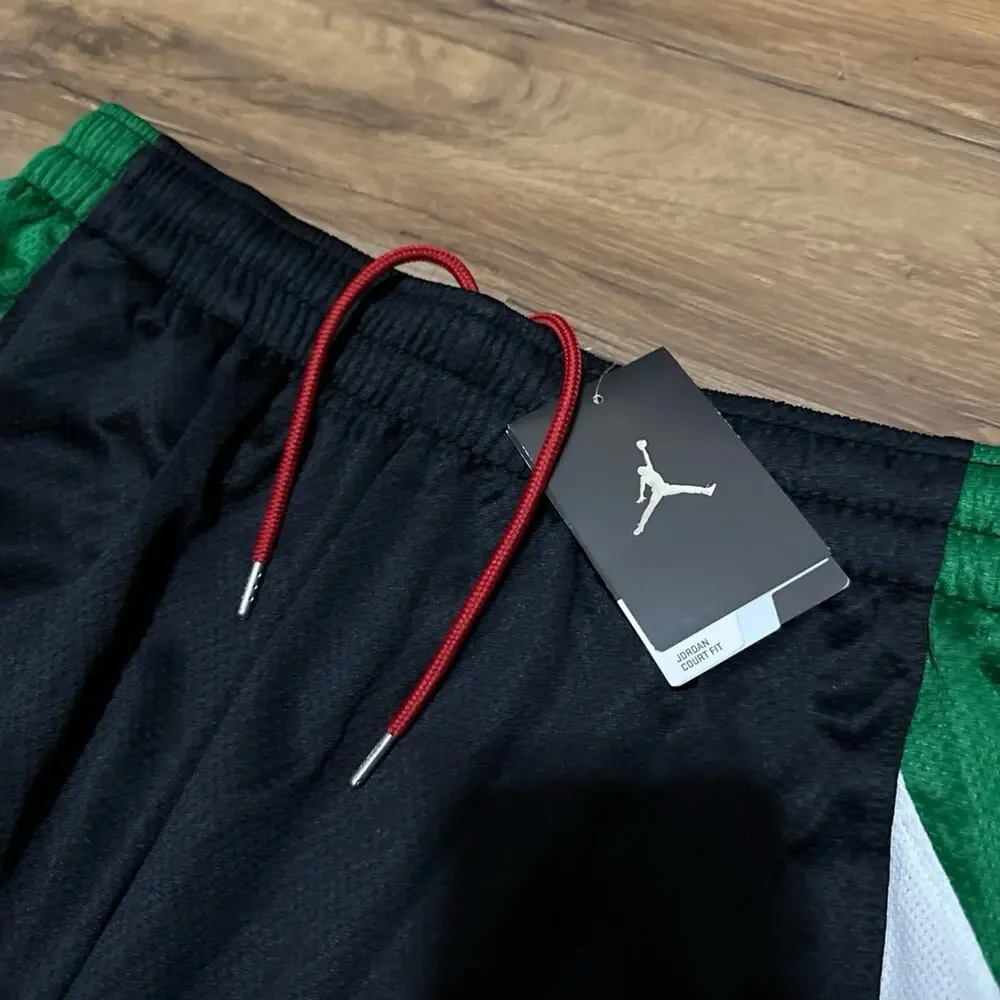 2011 Air Jordan Court Fit Green Color Block Vintage 437217-010 Mesh Shorts
